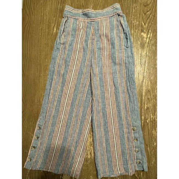 Madewell Blue and Red Striped Wide Leg Pants - Picture 3 of 14